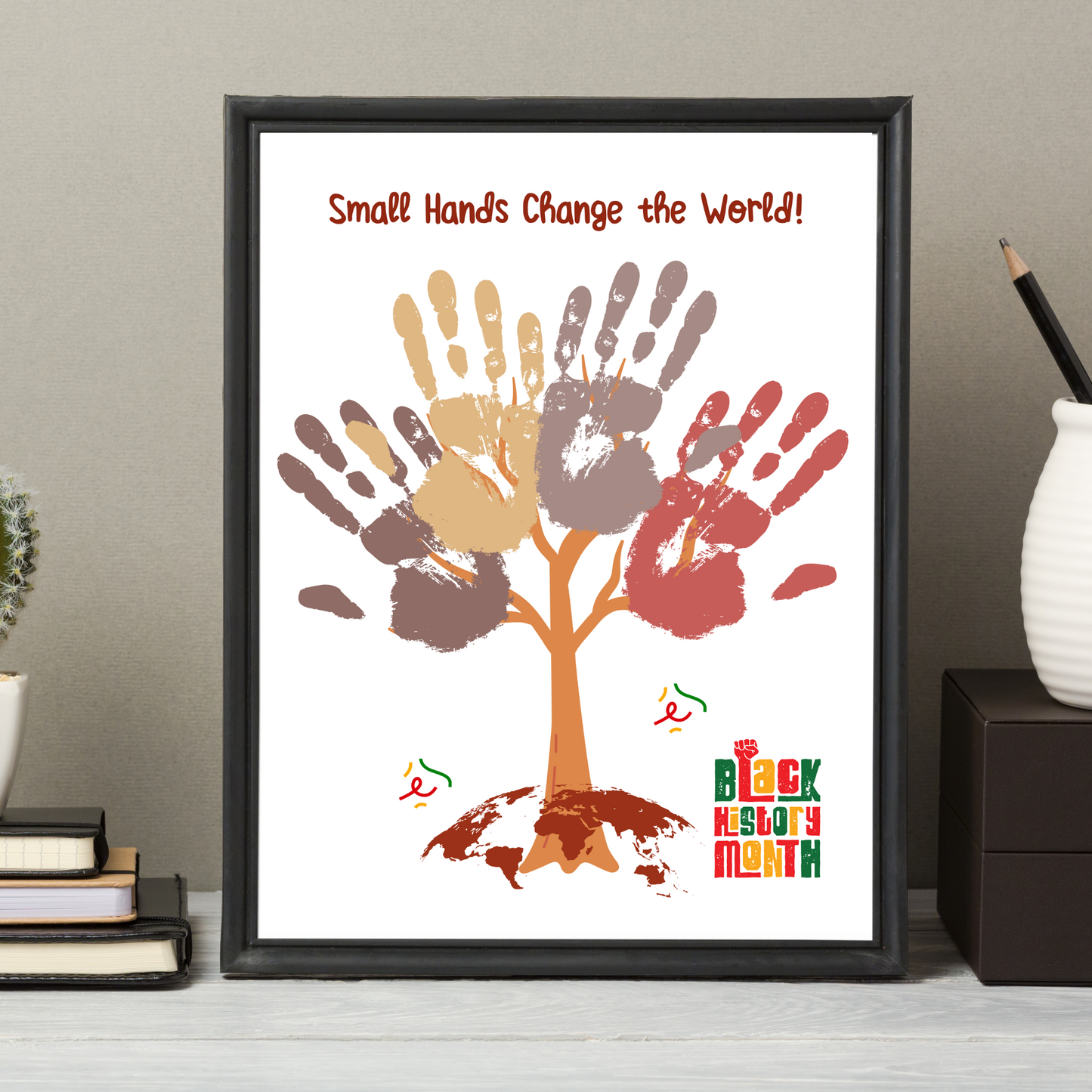 Black History Month Handprint Crafts Printable Bundle, DIY Art Kids Activity Keepsake