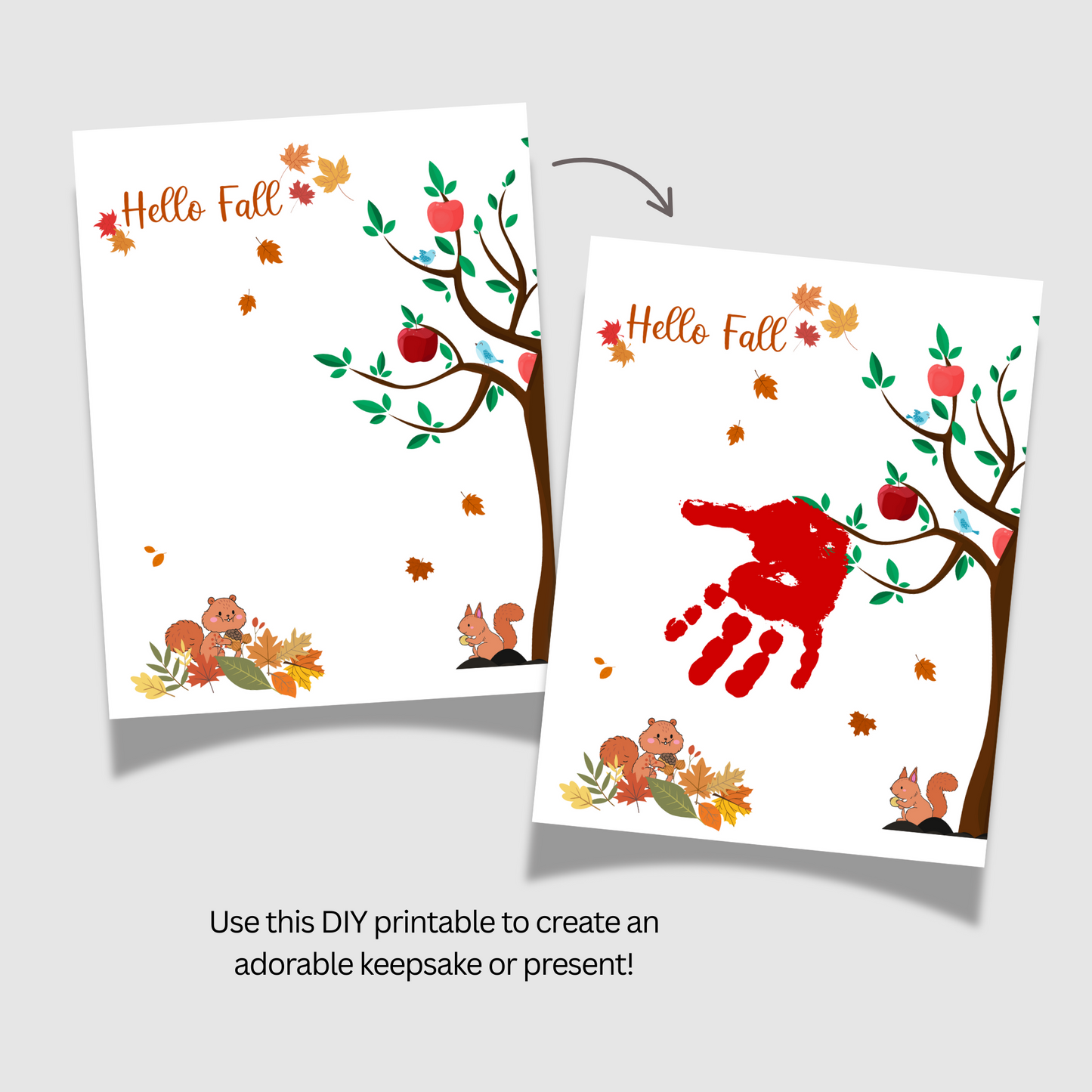 Hello Fall Handprint Crafts, DIY Autumn Art Activity for Kids