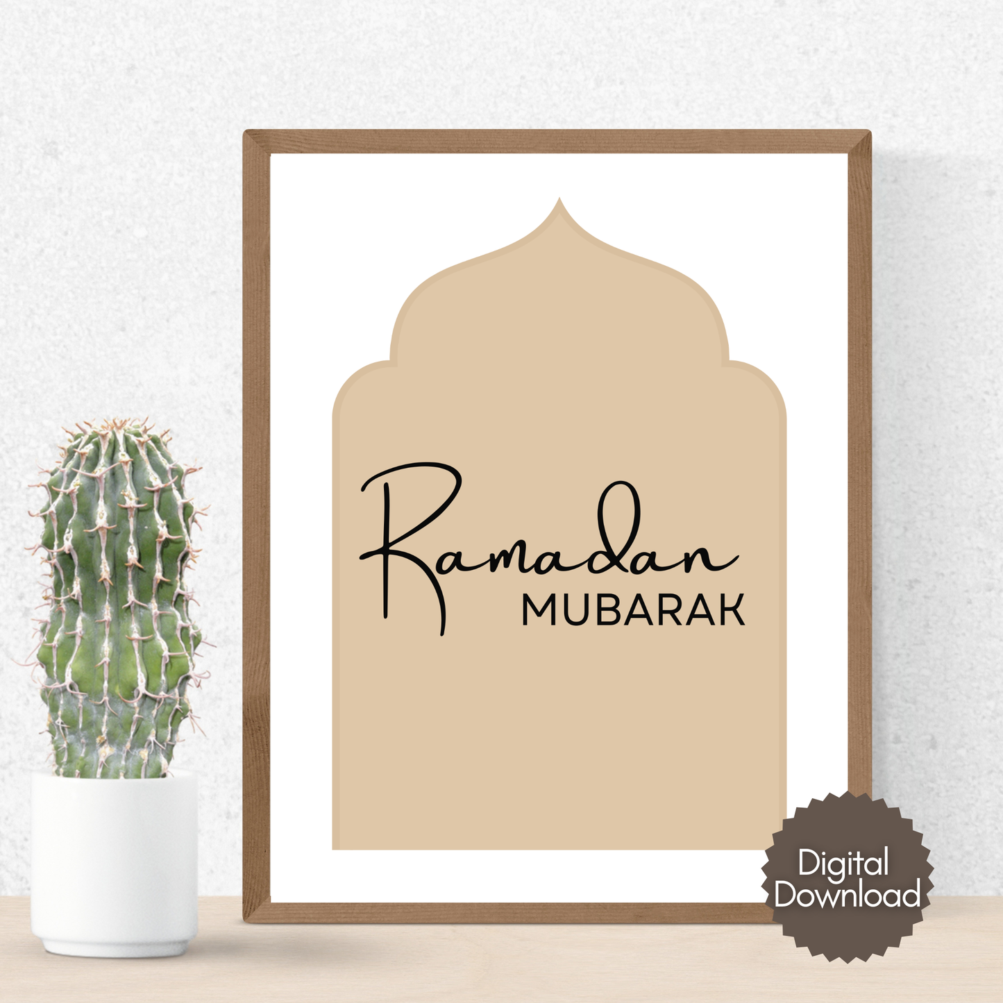 Minimalist Ramadan Mubarak Wall Art Printable