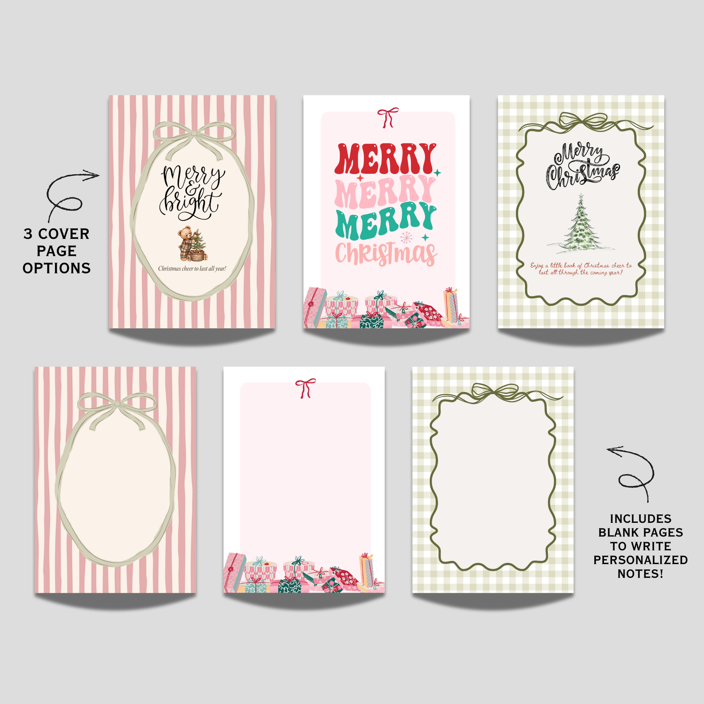 Xmas Gift Card Holder Book Printable