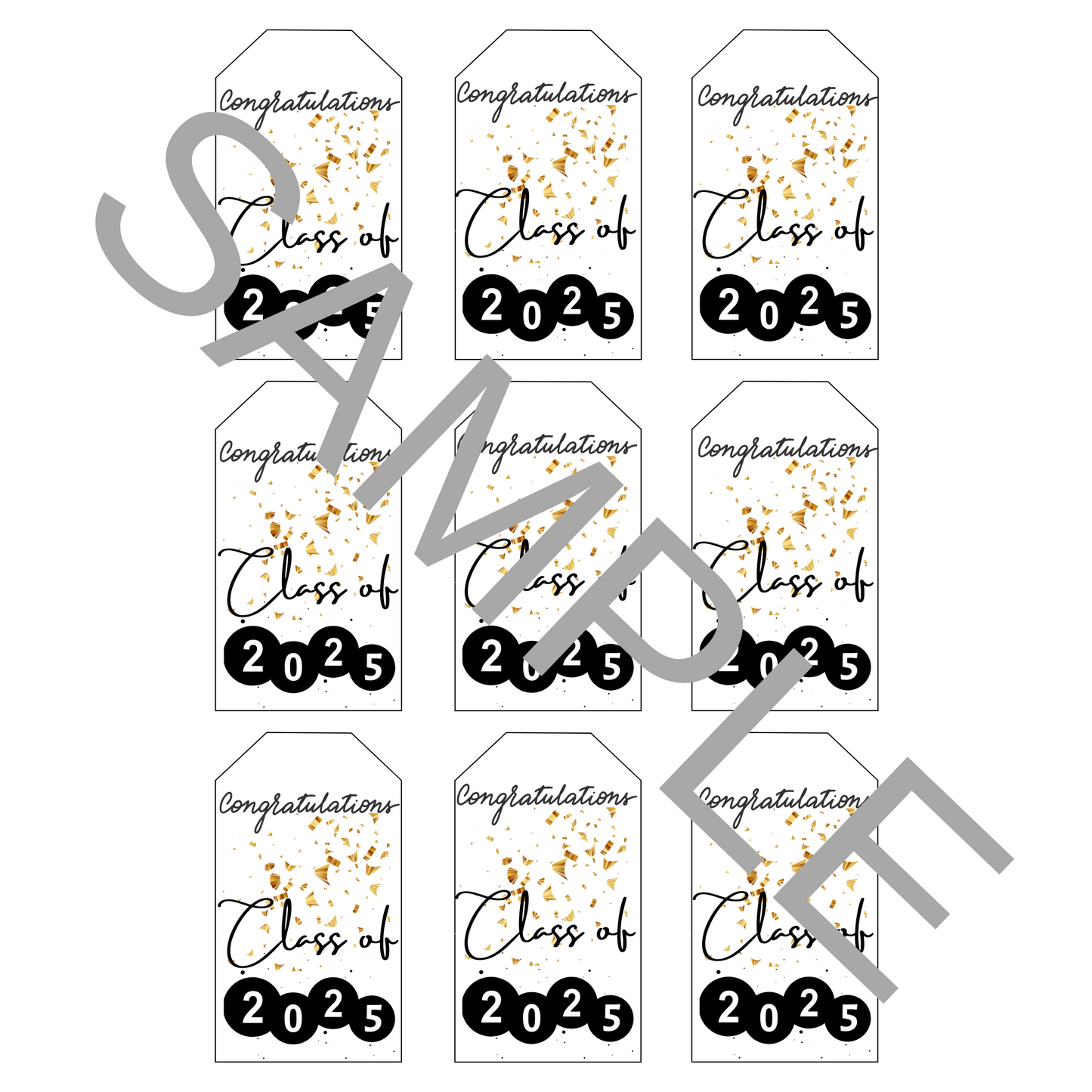 Printable Graduation Gift Tags, 2025 Congrats Grad Tags Simple