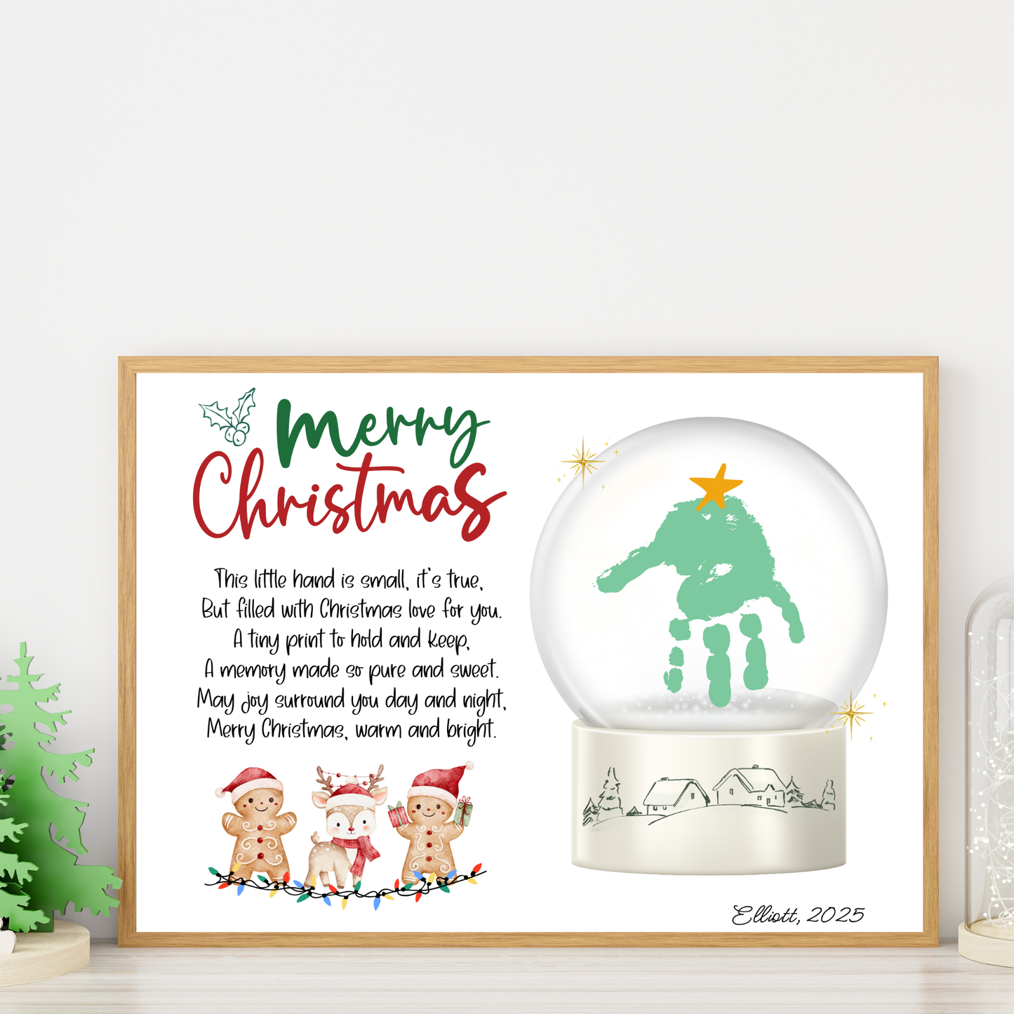 Christmas Handprint Craft Poem Kids Printable