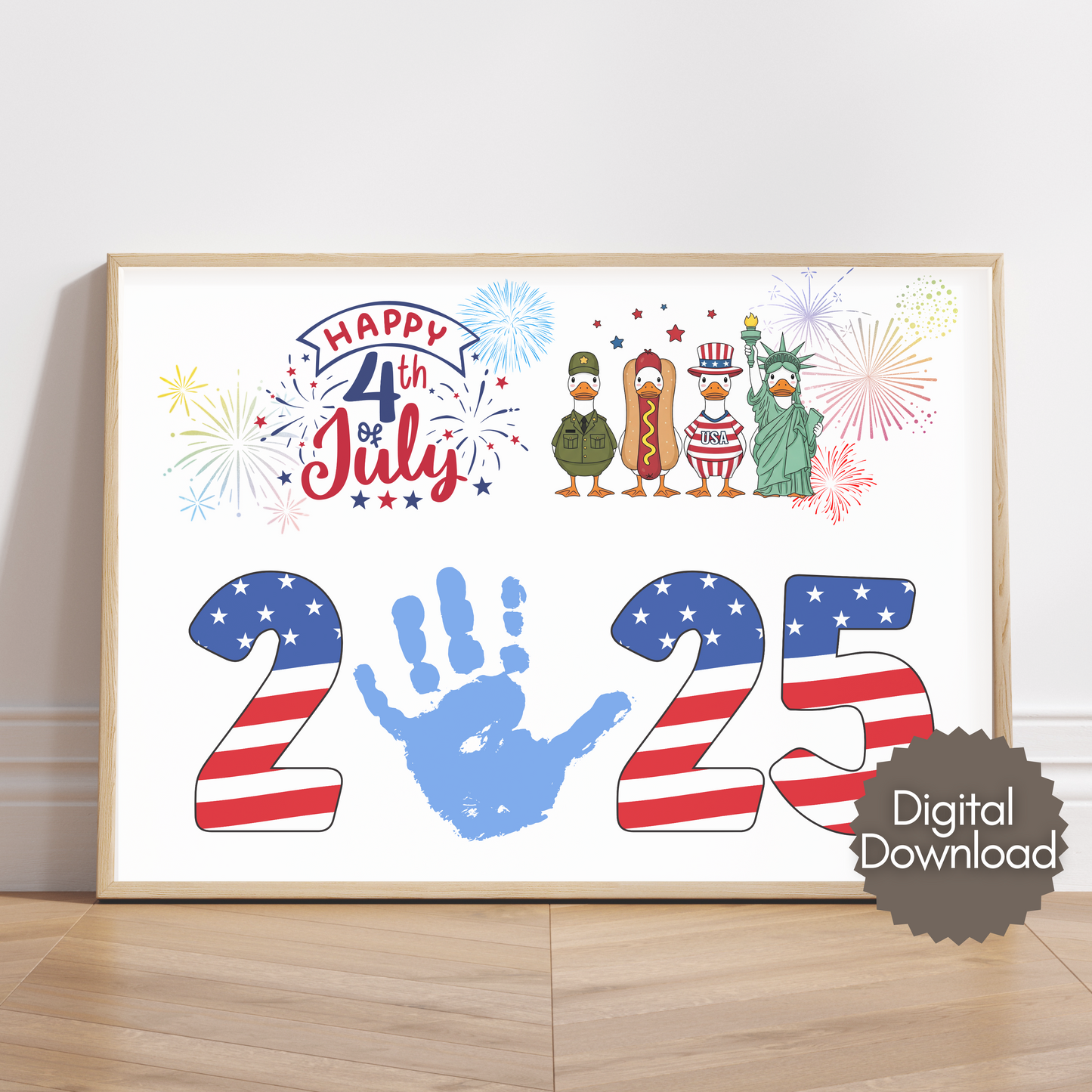 4th of July Handprint Craft Printable DIY Patriotic 2025 Art for Kids