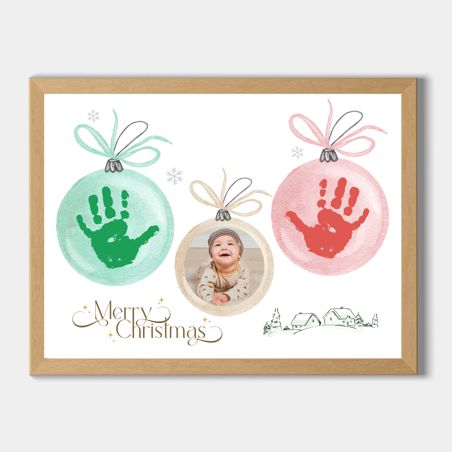 Christmas Ornament Handprint Photo Craft Printable