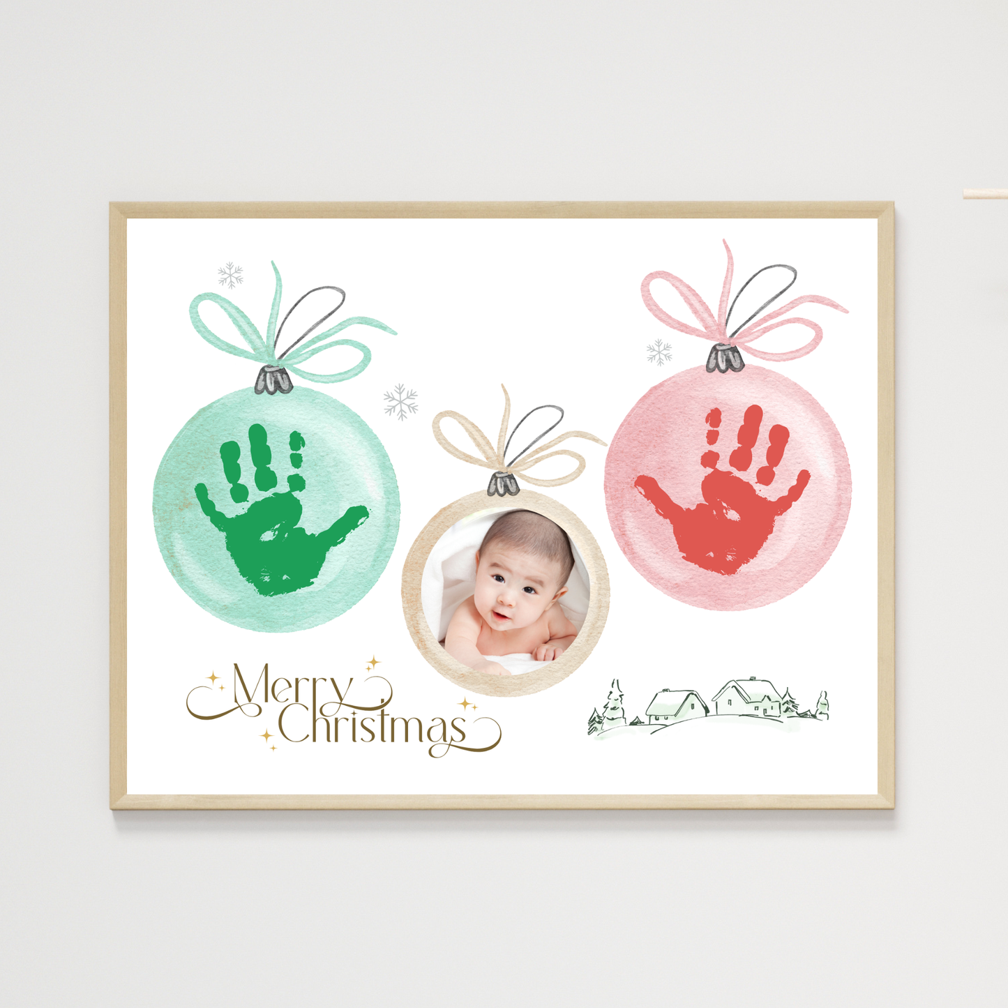 Christmas Ornament Handprint Photo Craft Printable
