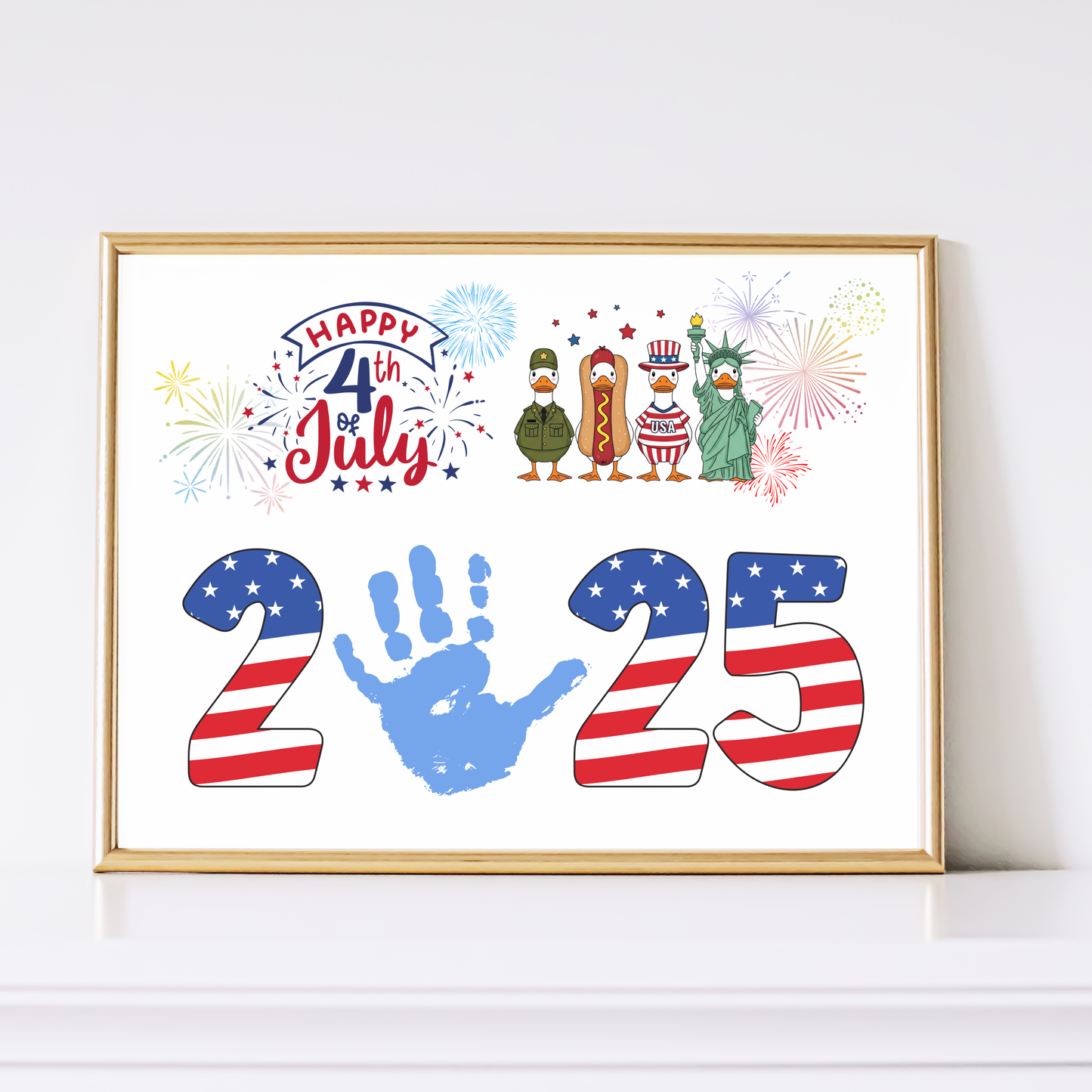 4th of July Handprint Craft Printable DIY Patriotic 2025 Art for Kids