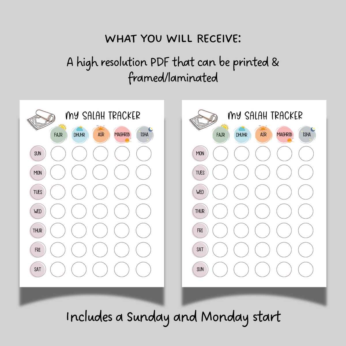 Islamic Salah Tracker Printable for Kids, Children Daily Namaz Prayer ...
