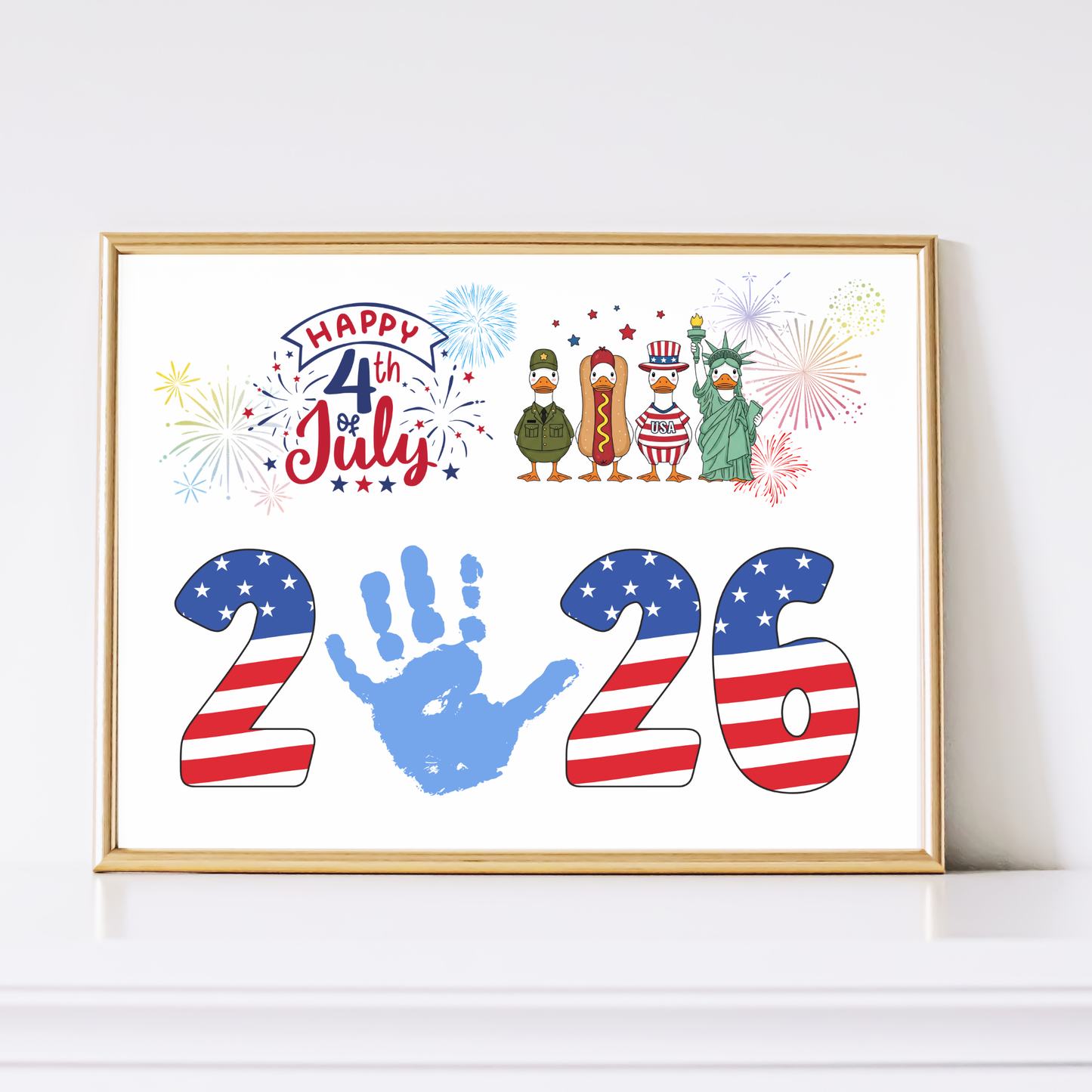 4th of July Handprint Craft Printable DIY Patriotic 2026 Art for Kids