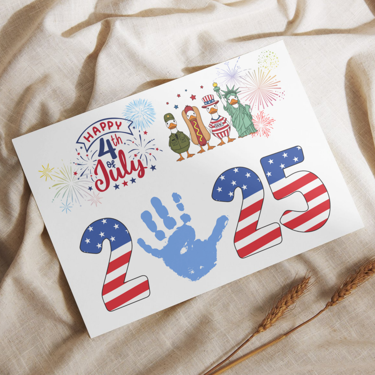4th of July Handprint Craft Printable DIY Patriotic 2025 Art for Kids