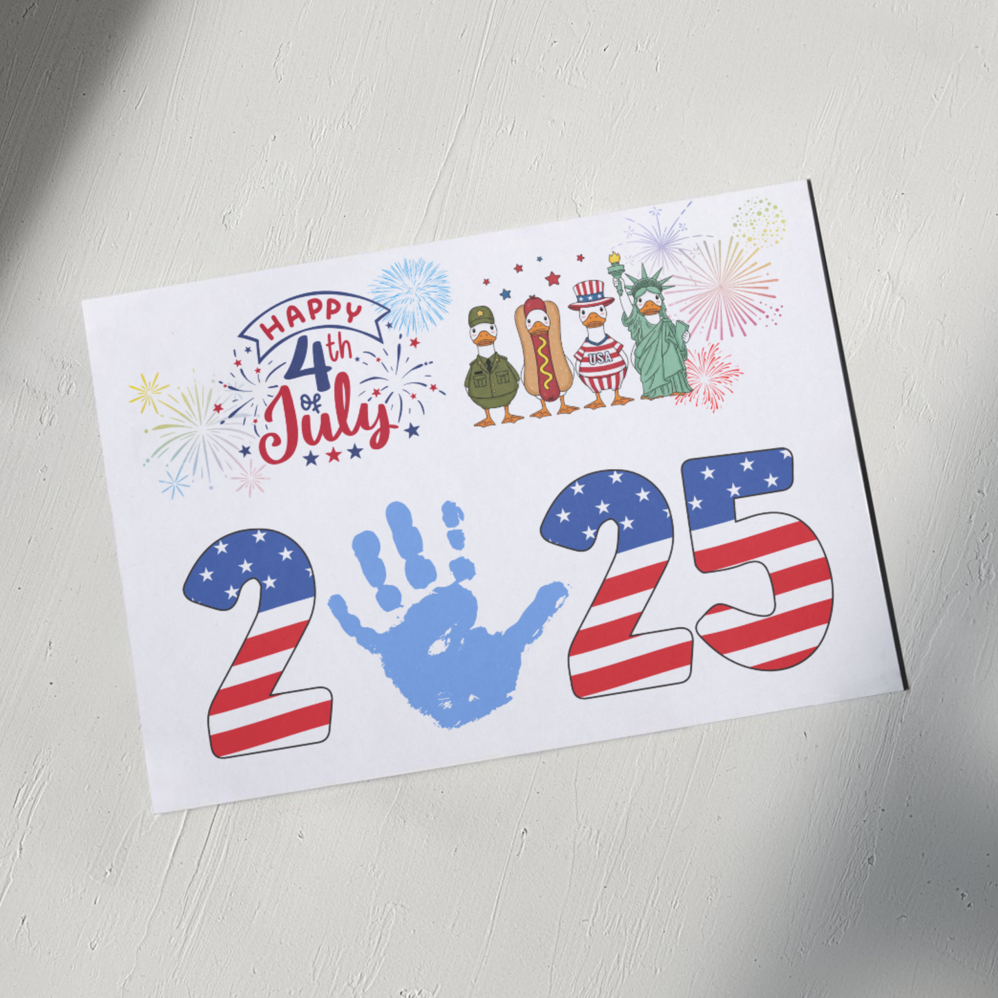 4th of July Handprint Craft Printable DIY Patriotic 2025 Art for Kids