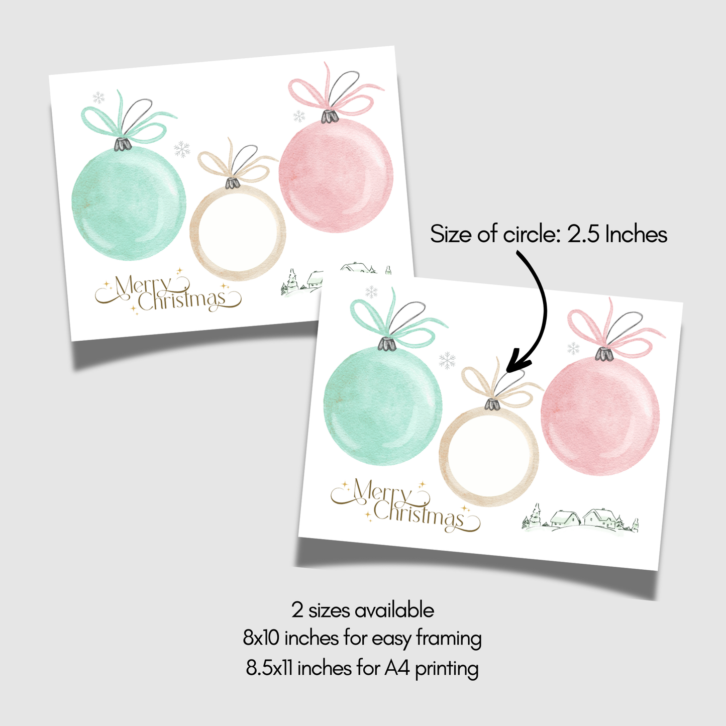 Christmas Ornament Handprint Photo Craft Printable