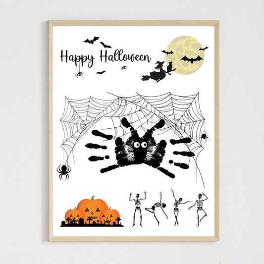 Happy Halloween Handprint Crafts, DIY Fall Art Activity for Kids