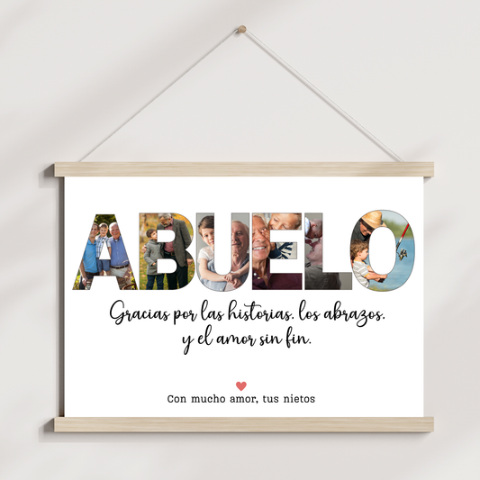 Custom Abuelo Photo Collage Printable, Personalized Grandpa Gift from Grandkids
