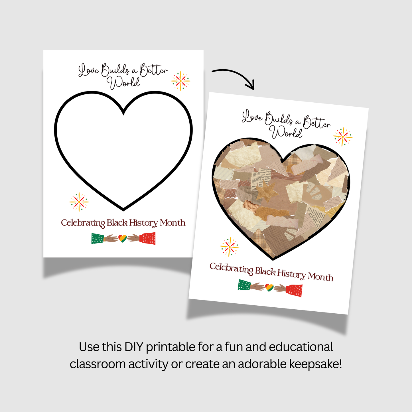 Black History Month Torn Paper Craft for Kids