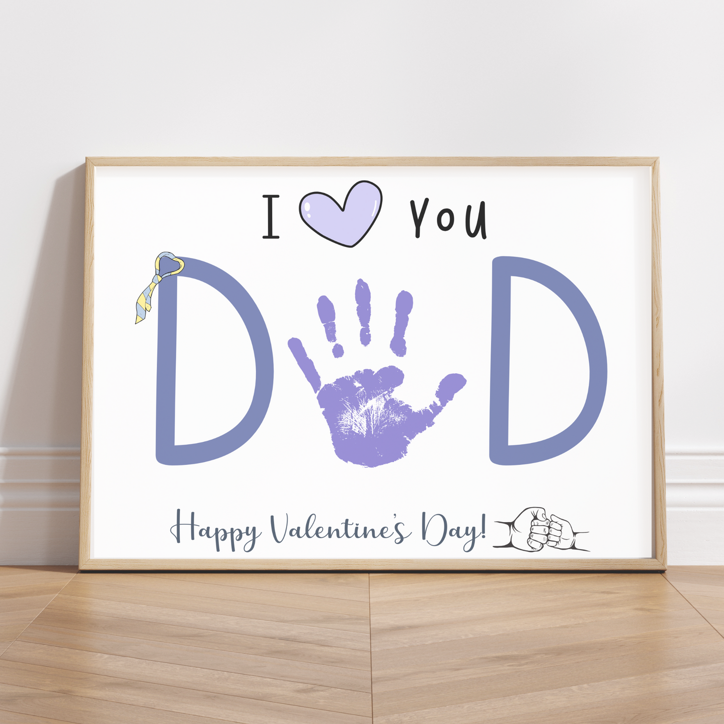 Valentines Day Handprint Holiday Crafts Printable Cute DIY Dad Art for Kids Baby Toddler Activity Keepsake Gift