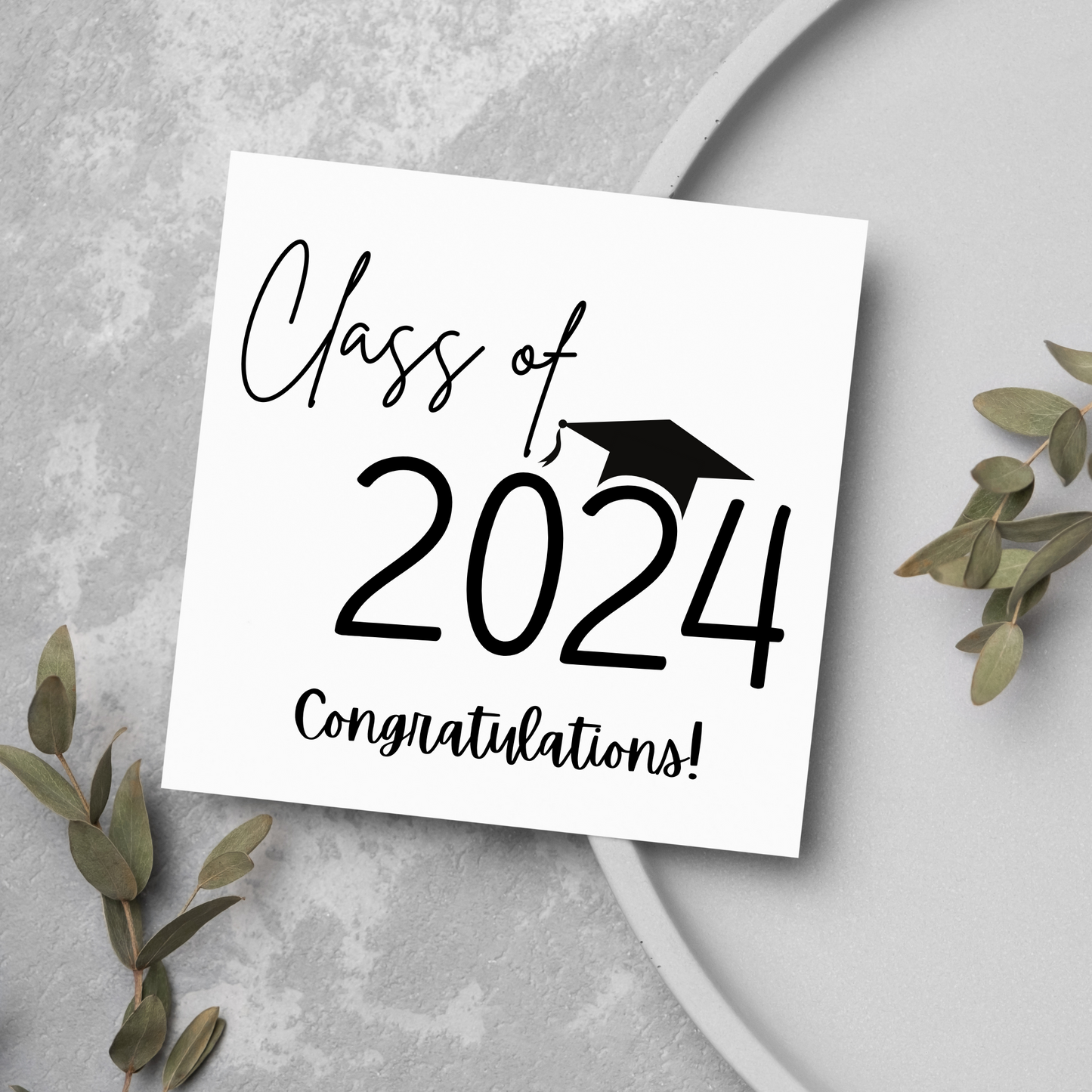 Class of 2024 Graduation Gift Tag Minimalist Printable