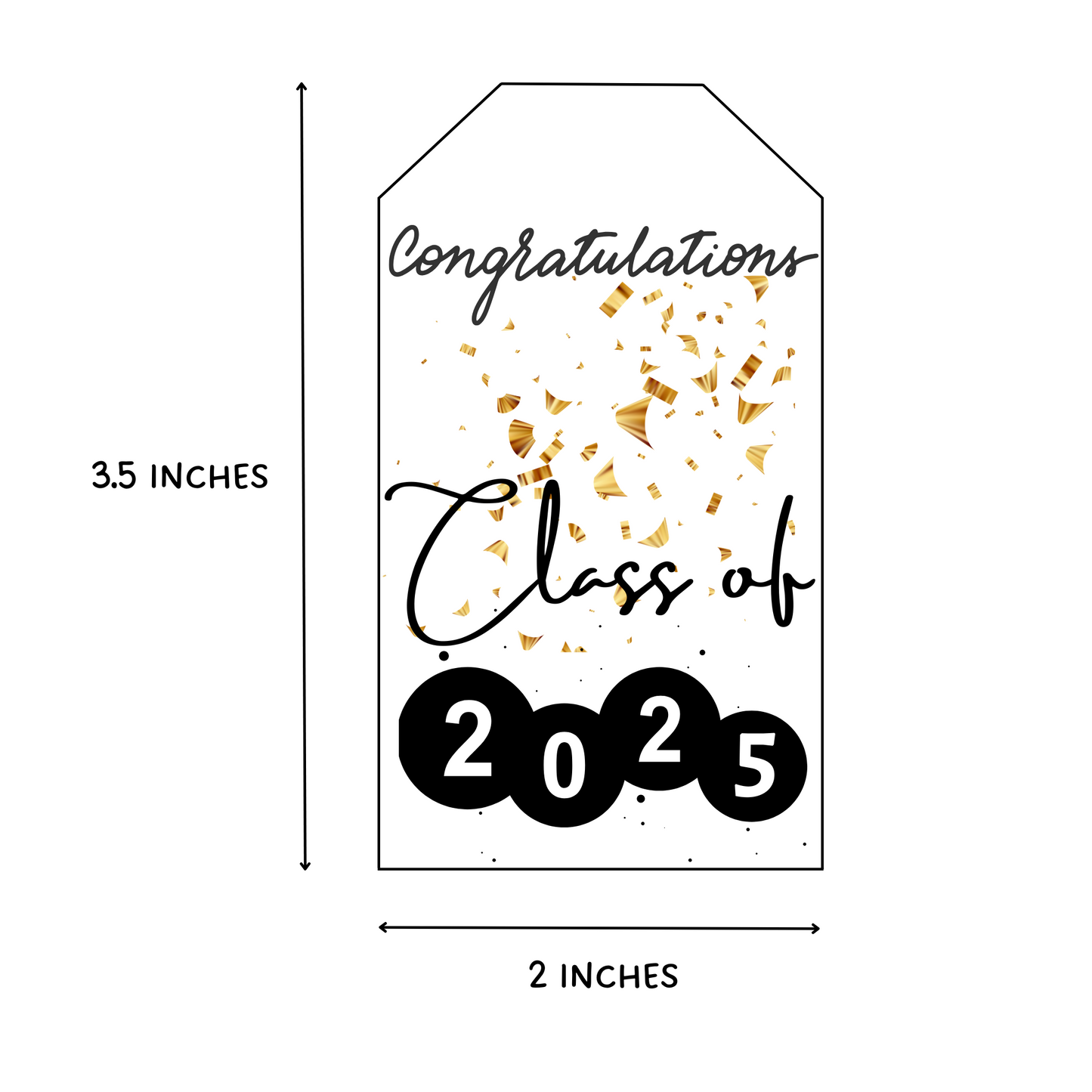 Printable Graduation Gift Tags, 2025 Congrats Grad Tags Simple