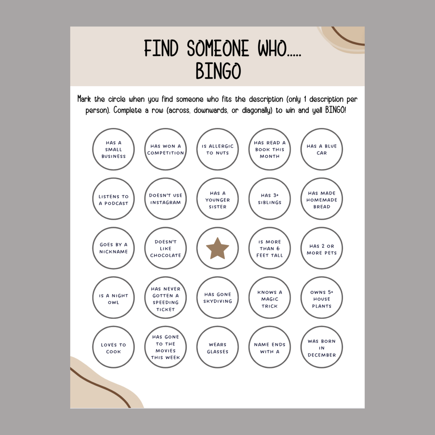 Employee Bingo, Find Someone Who Game, Fun Icebreaker Office Party Game