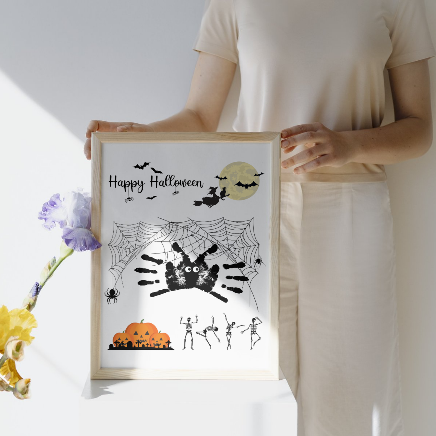 Happy Halloween Handprint Crafts, DIY Fall Art Activity for Kids