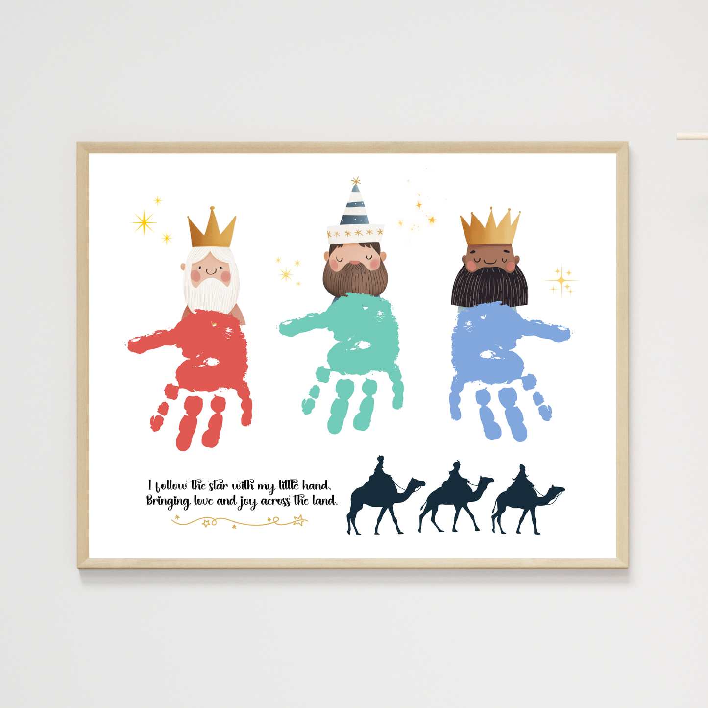 Three Kings Christmas Handprint Craft Printable