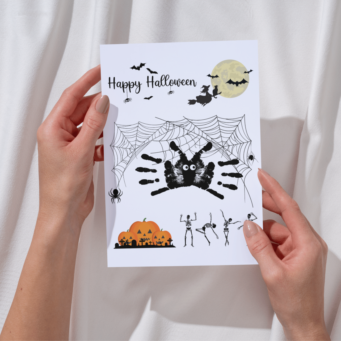 Happy Halloween Handprint Crafts, DIY Fall Art Activity for Kids