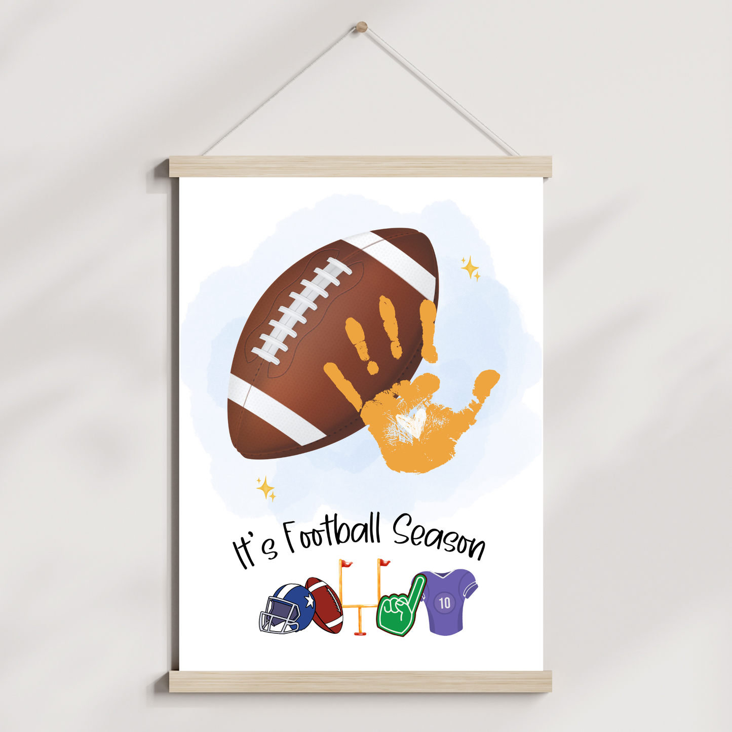 Football Handprint Craft Printable for Kids