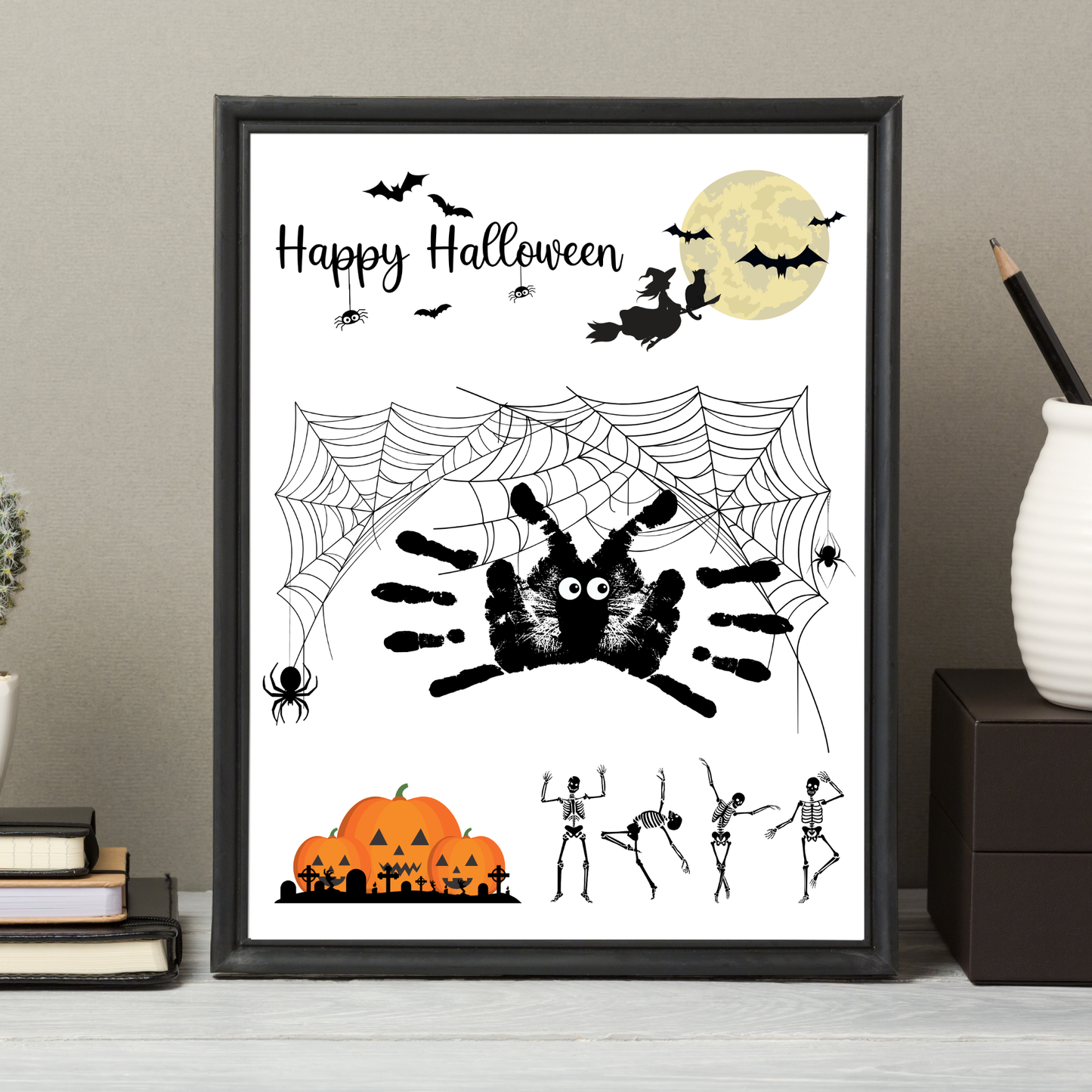 Happy Halloween Handprint Crafts, DIY Fall Art Activity for Kids