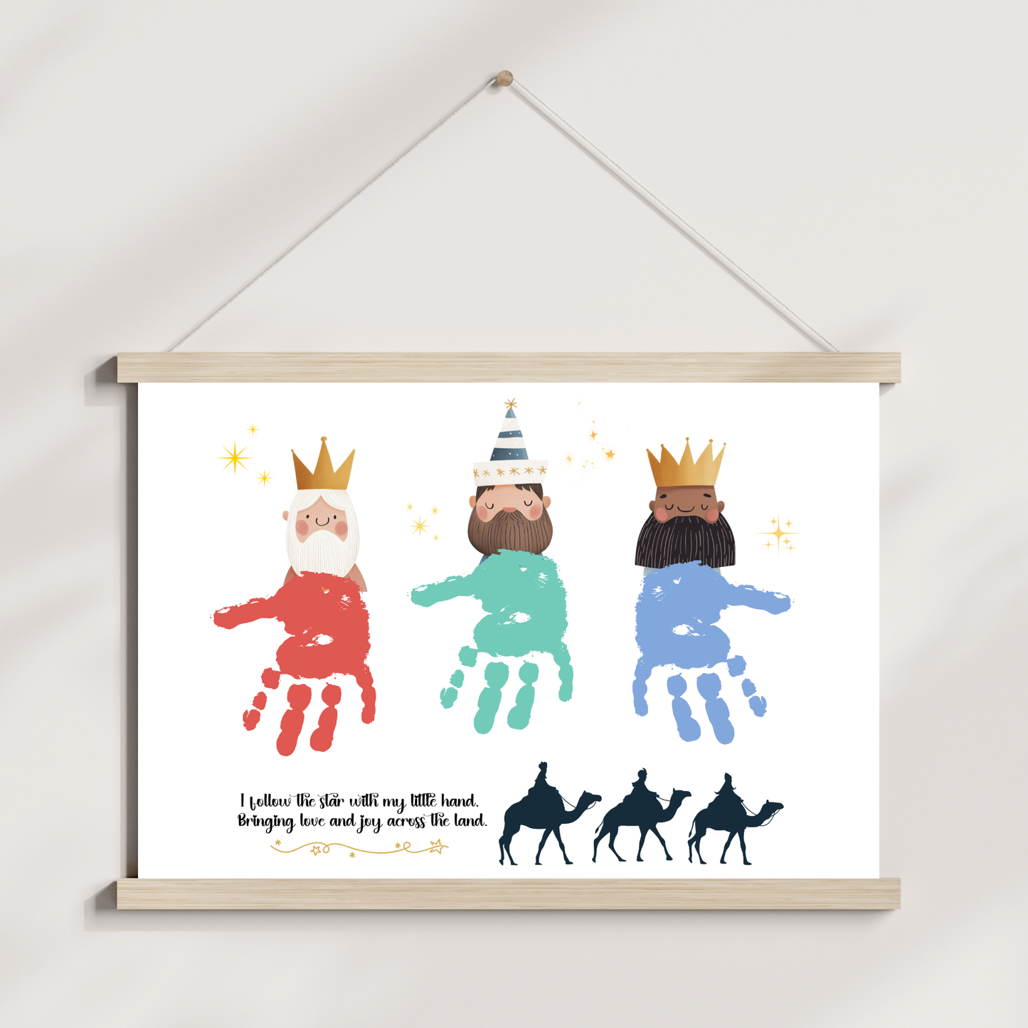 Three Kings Christmas Handprint Craft Printable