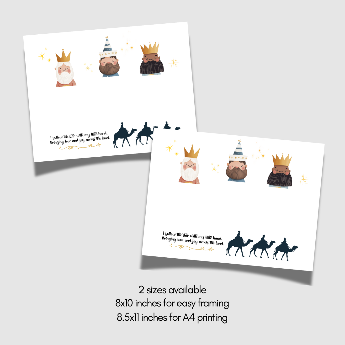 Three Kings Christmas Handprint Craft Printable