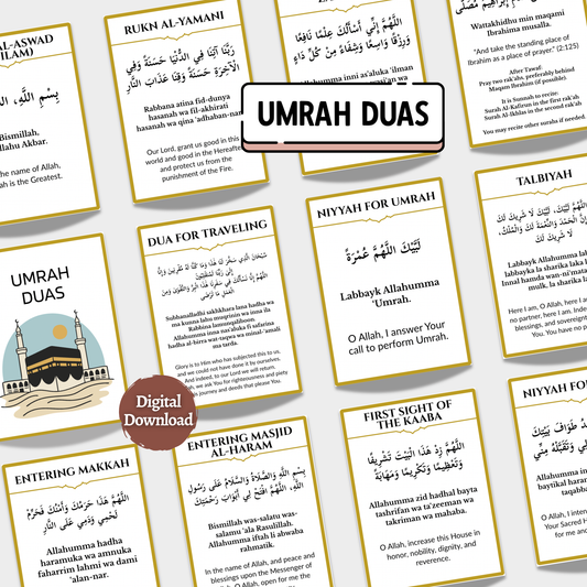 Printable Umrah Dua Flash Cards Step-by-Step Umrah Guide