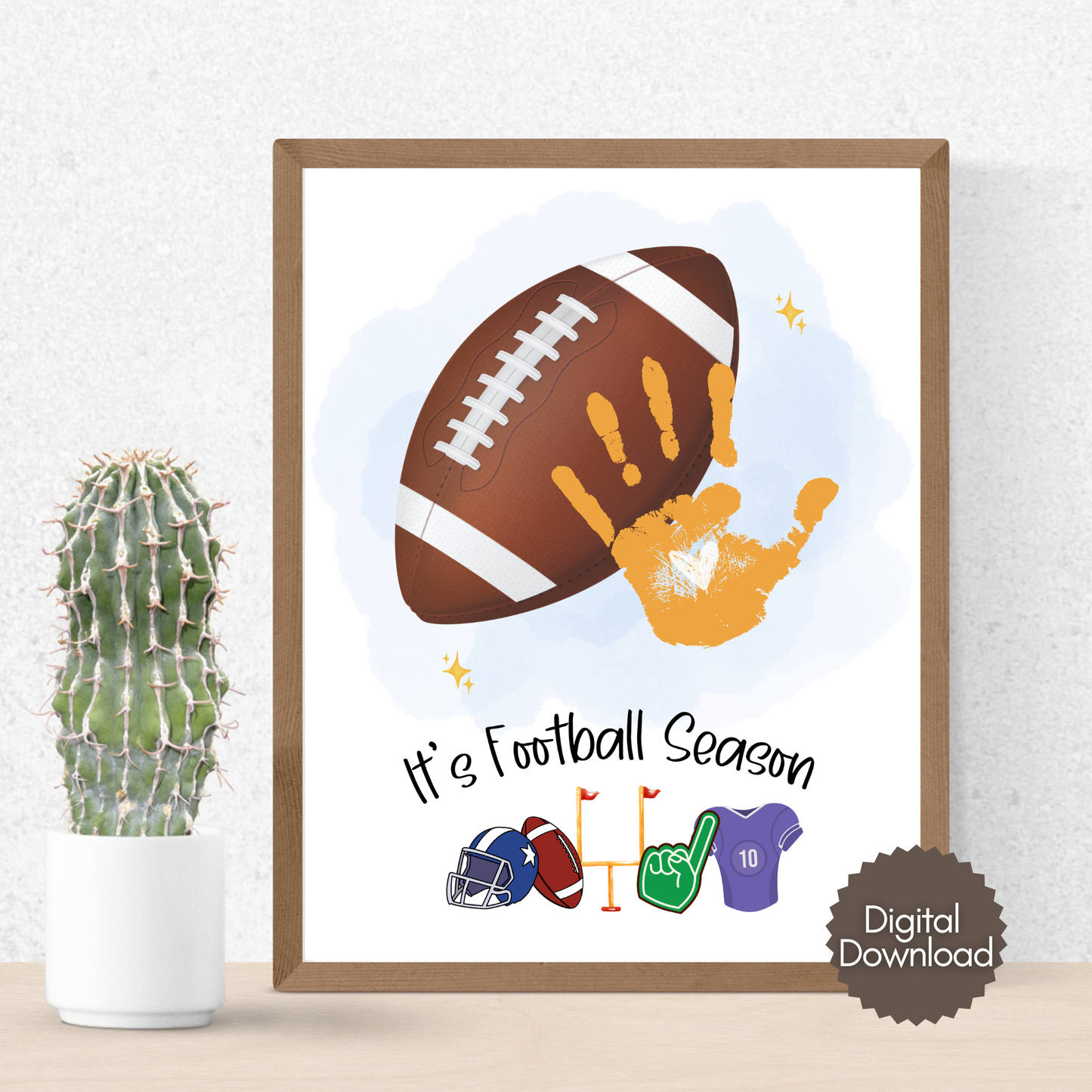 Football Handprint Craft Printable for Kids
