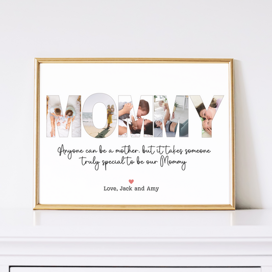 Custom Mommy Photo Collage Printable, Personalized Gift for Mom Meaningful Keepsake