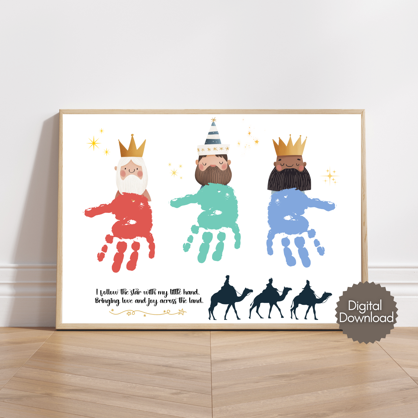 Three Kings Christmas Handprint Craft Printable