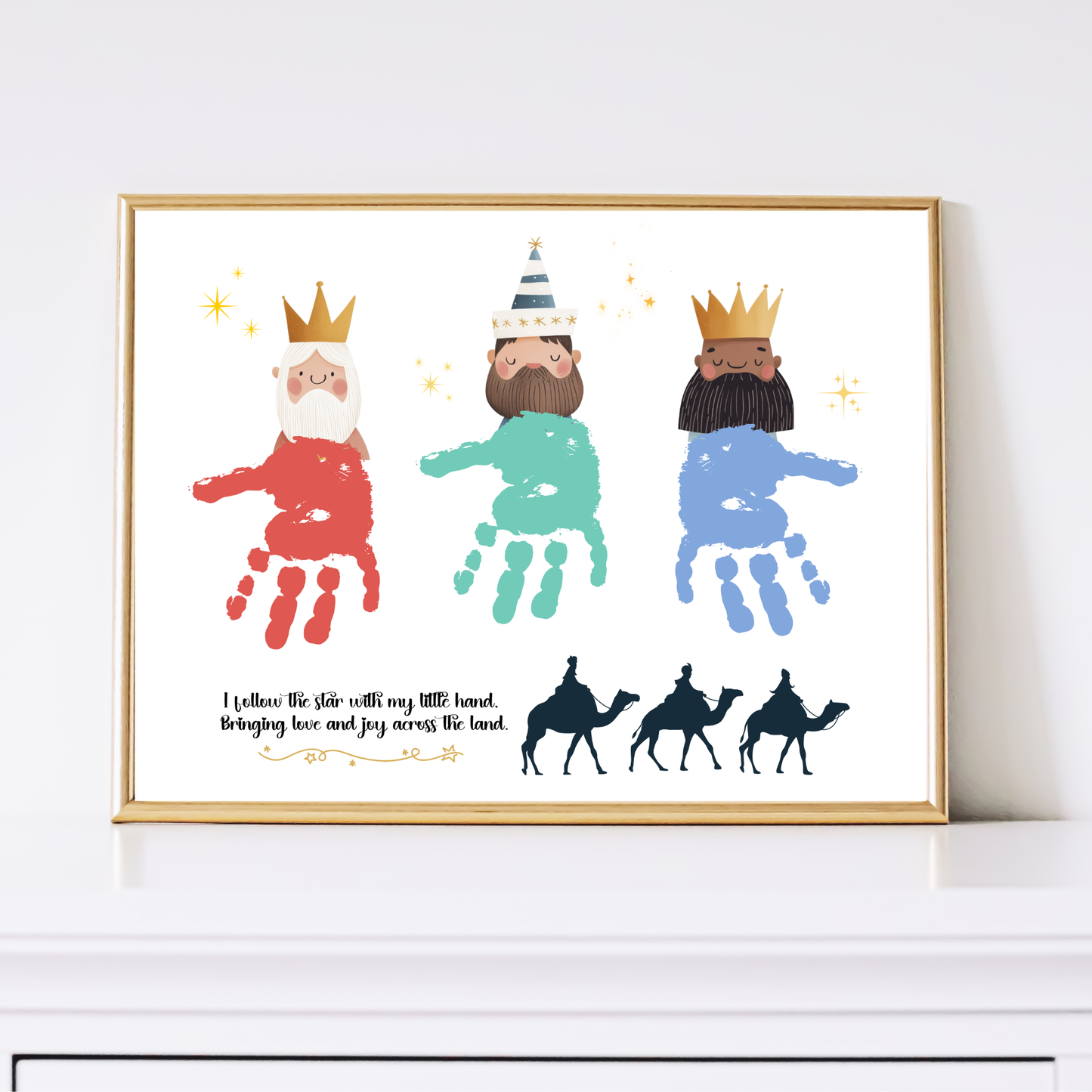Three Kings Christmas Handprint Craft Printable