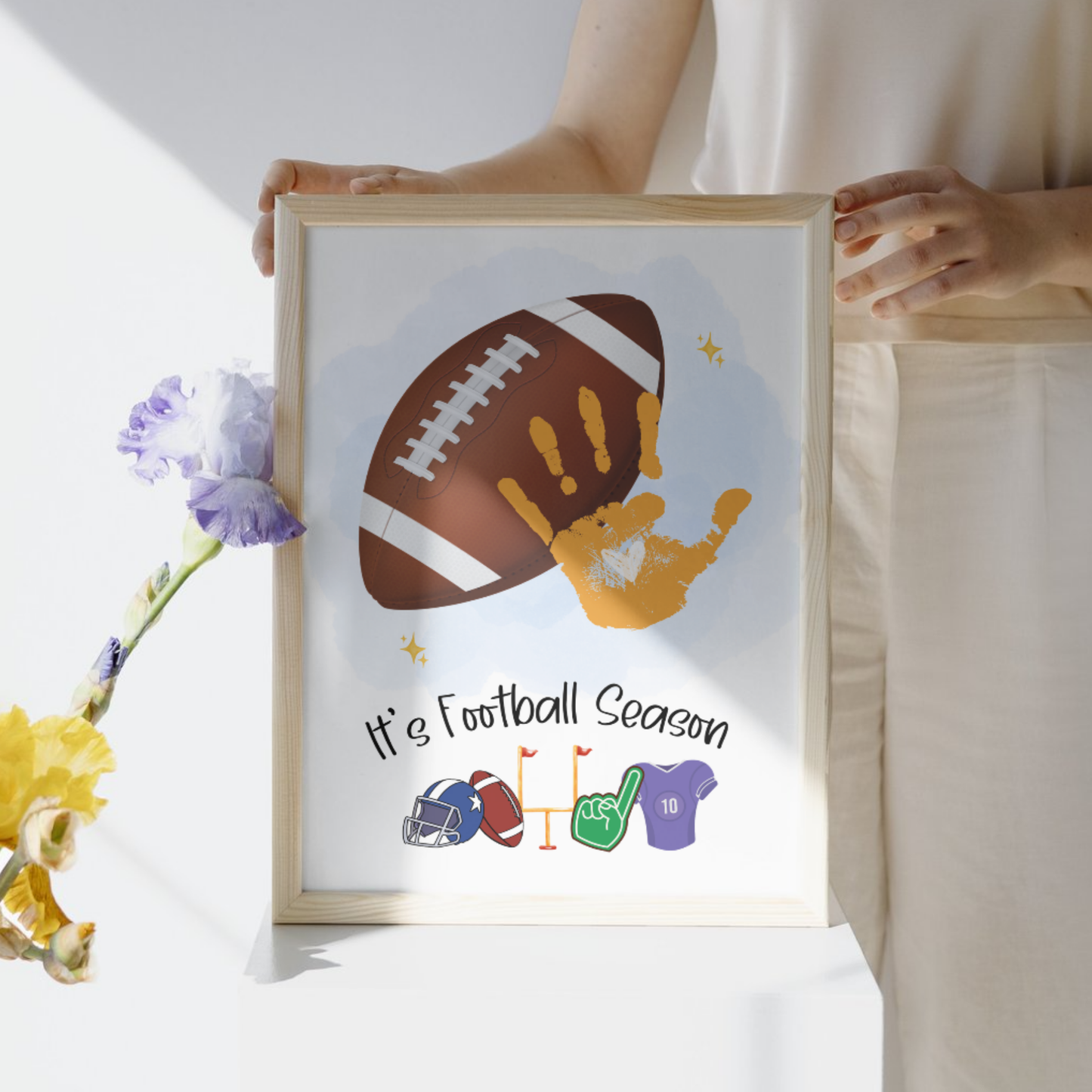 Football Handprint Craft Printable for Kids