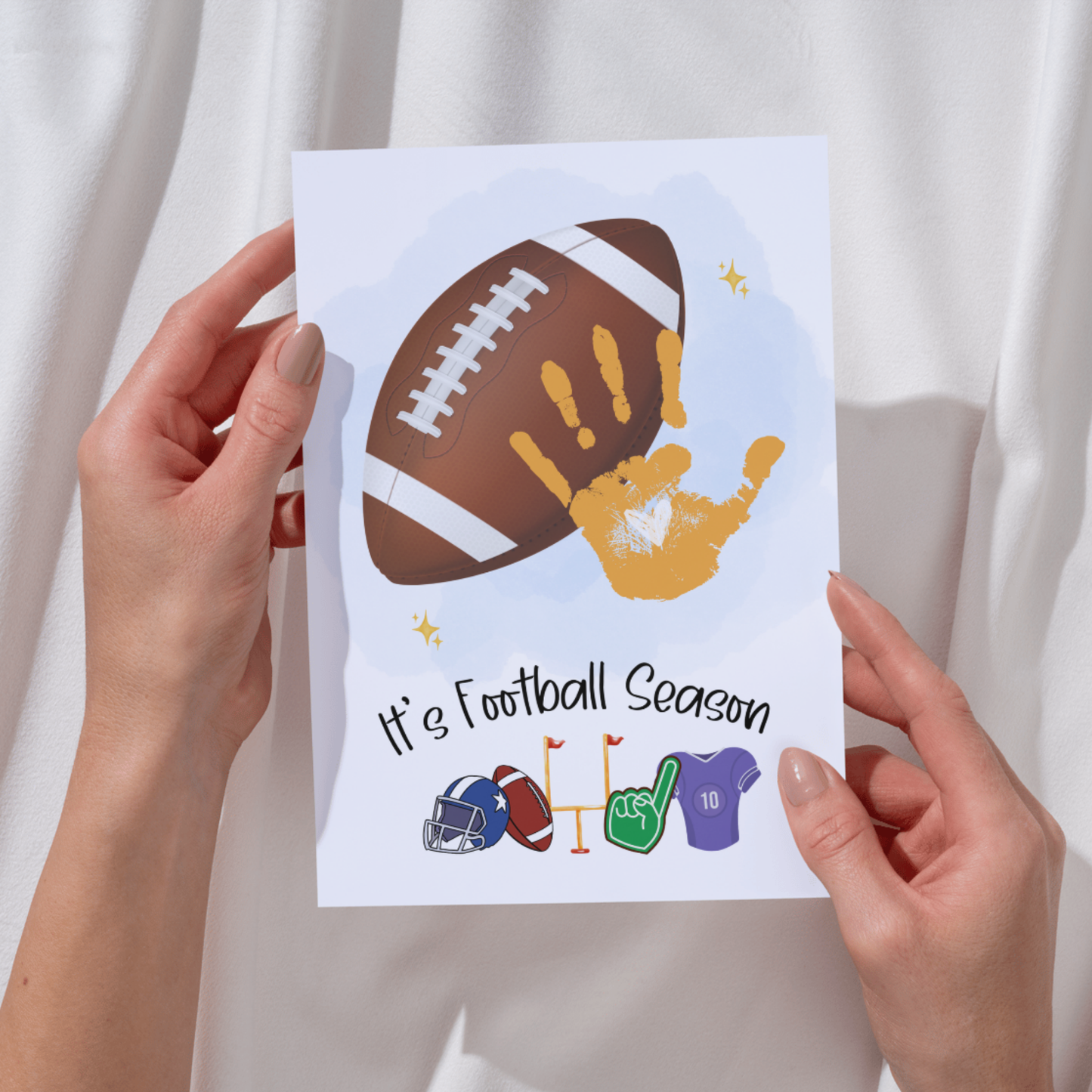 Football Handprint Craft Printable for Kids