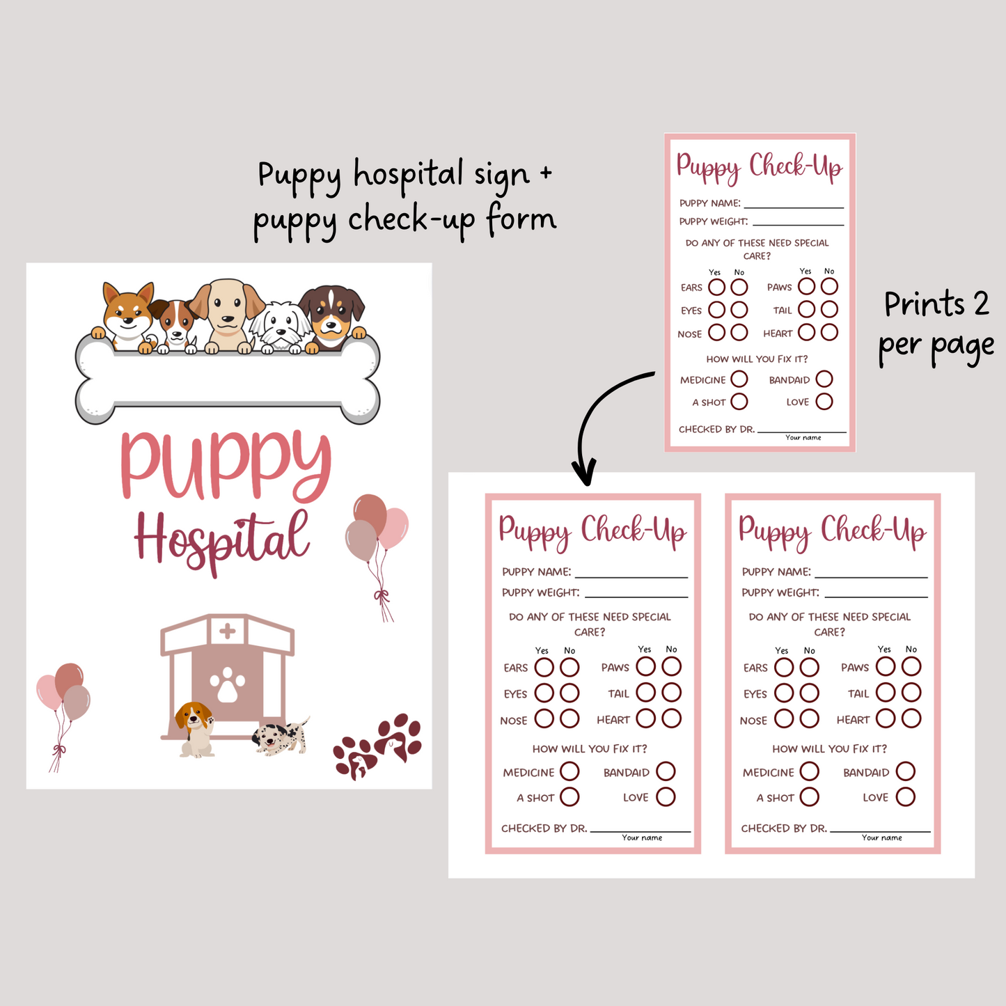 Puppy Party Signs Printable, Adopt a Puppy Dog Lover Birthday Games