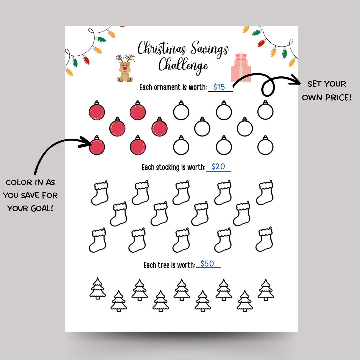 Christmas Savings Challenge Printable, 30 Day Xmas Holiday A6 Saving T – Scribbled LLC christmas-savings-challenge-printable-30-day-xmas-holiday-a6-saving-t-scribbled-llc