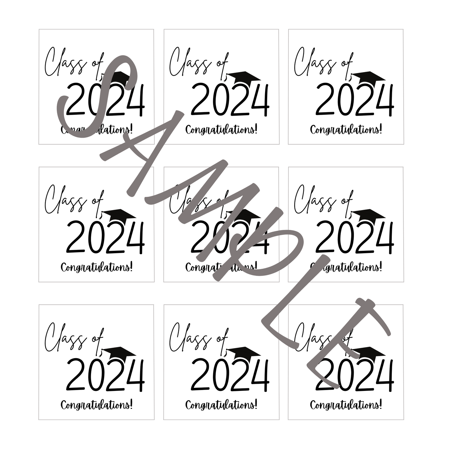 Class of 2024 Graduation Gift Tag Minimalist Printable