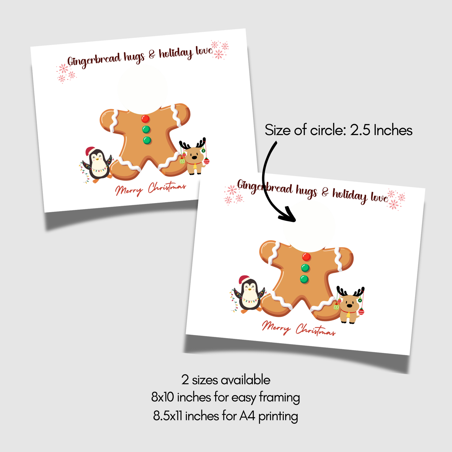 Christmas Handprint Photo Craft Kids Printable