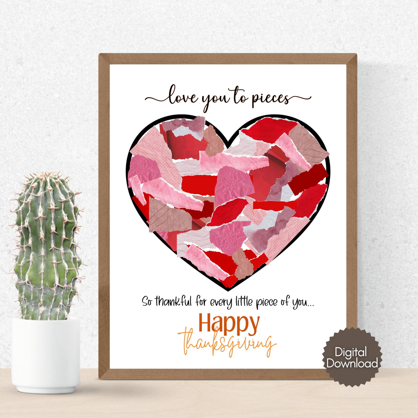 Thanksgiving Torn Paper Craft Printable Kids Fall DIY Art