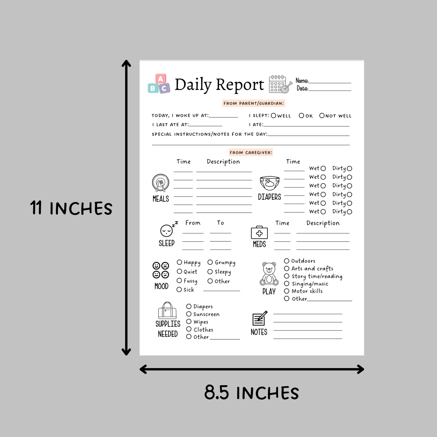 Babysitter Planner Printable Bundle, Nanny Information