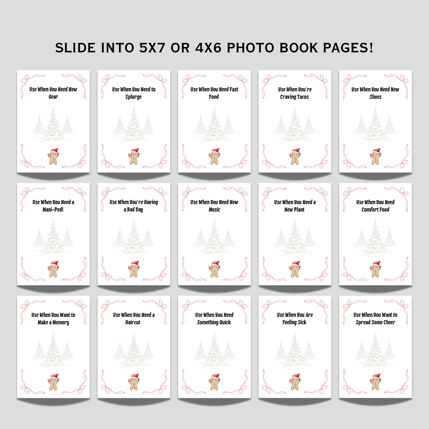 Xmas Gift Card Holder Book Printable