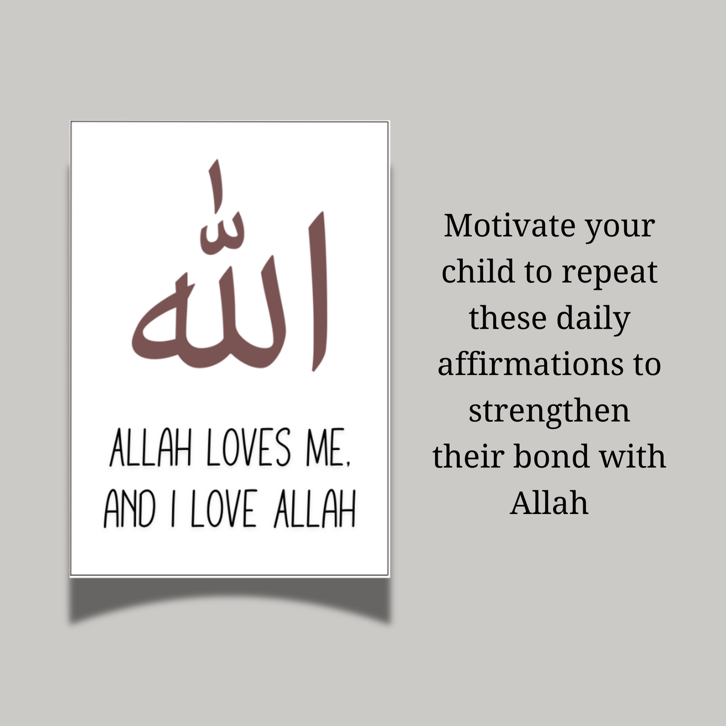 Islamic Affirmations for Kids Printable Cards, Daily Positive Muslim Reminders