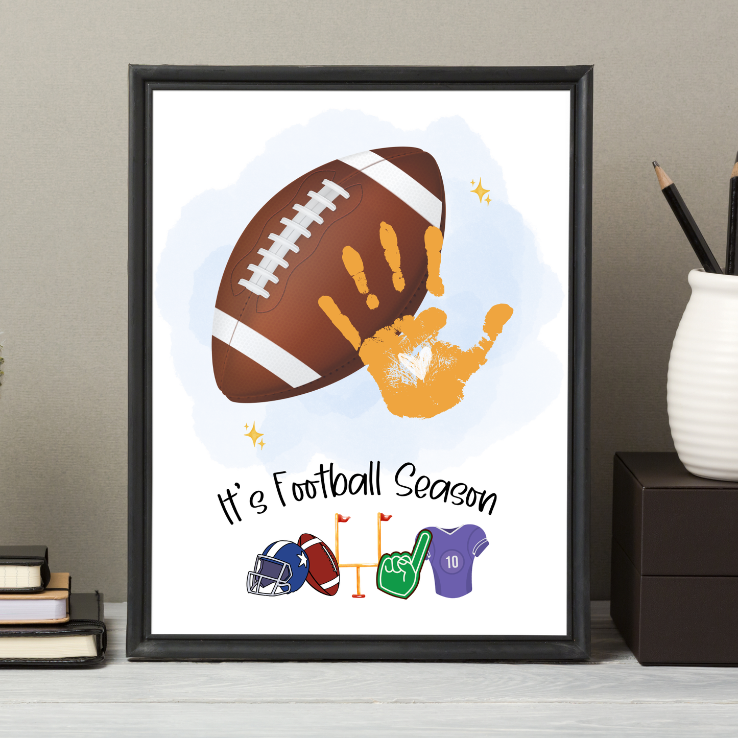 Football Handprint Craft Printable for Kids
