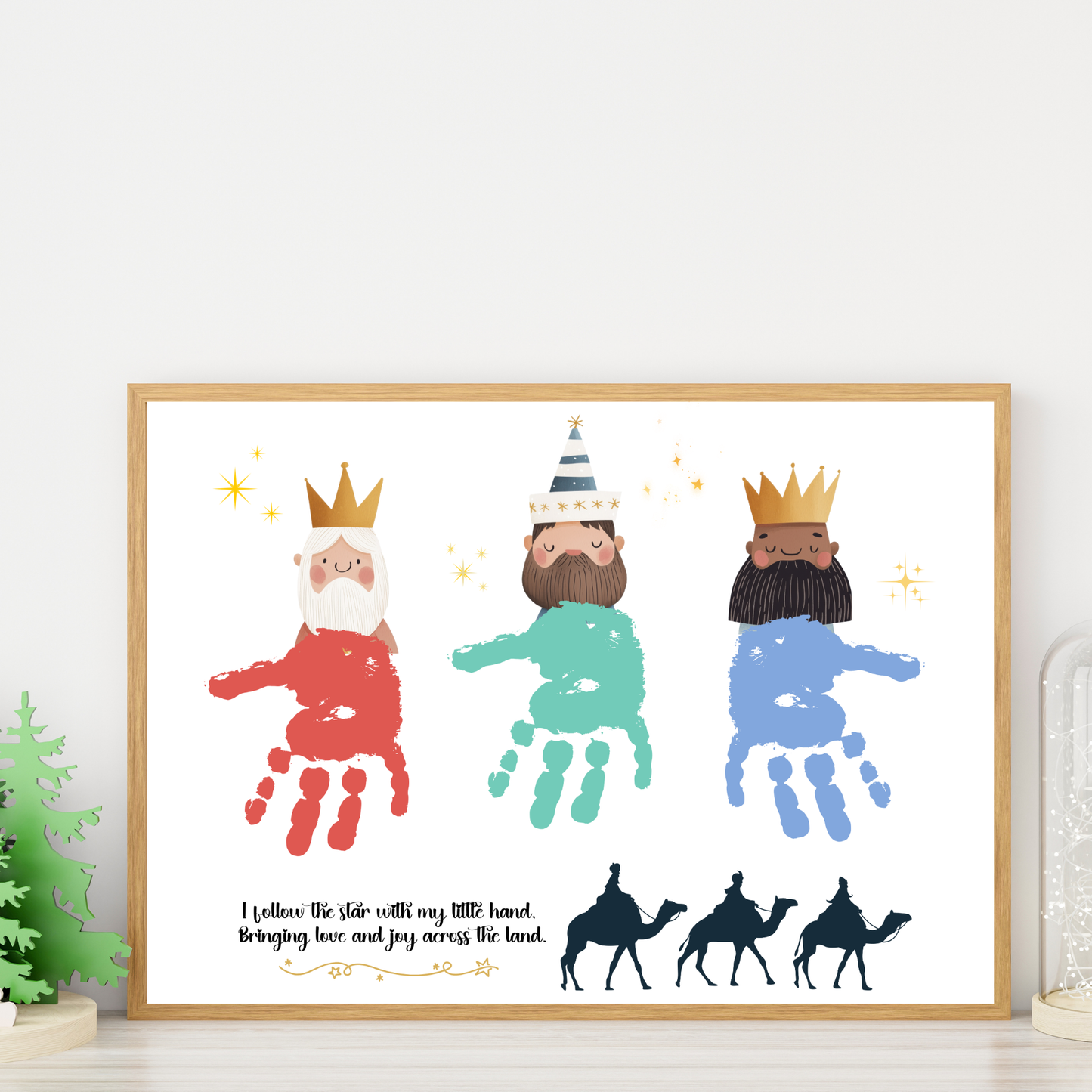 Three Kings Christmas Handprint Craft Printable