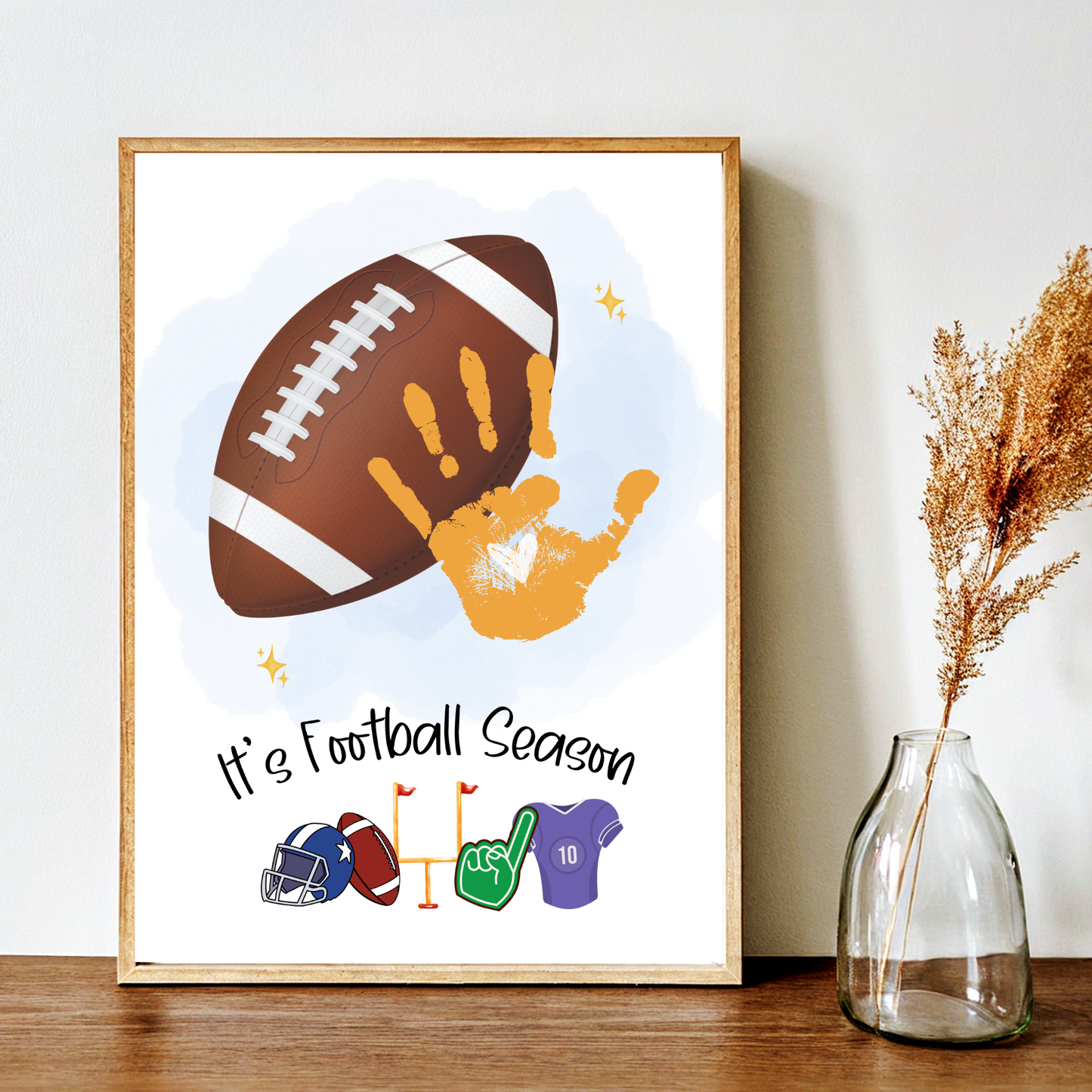 Football Handprint Craft Printable for Kids