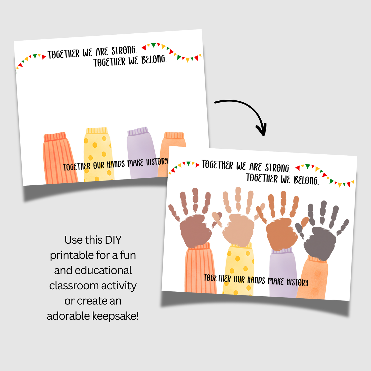 Diversity Handprint Craft for Kids BHM Juneteenth Activity