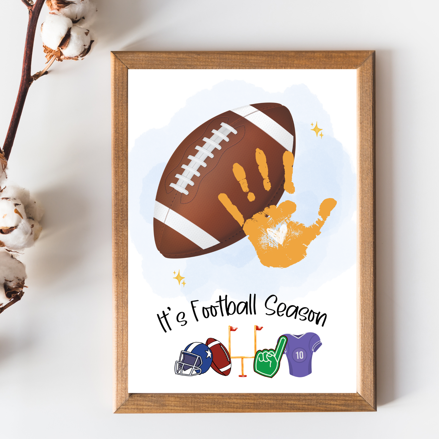 Football Handprint Craft Printable for Kids