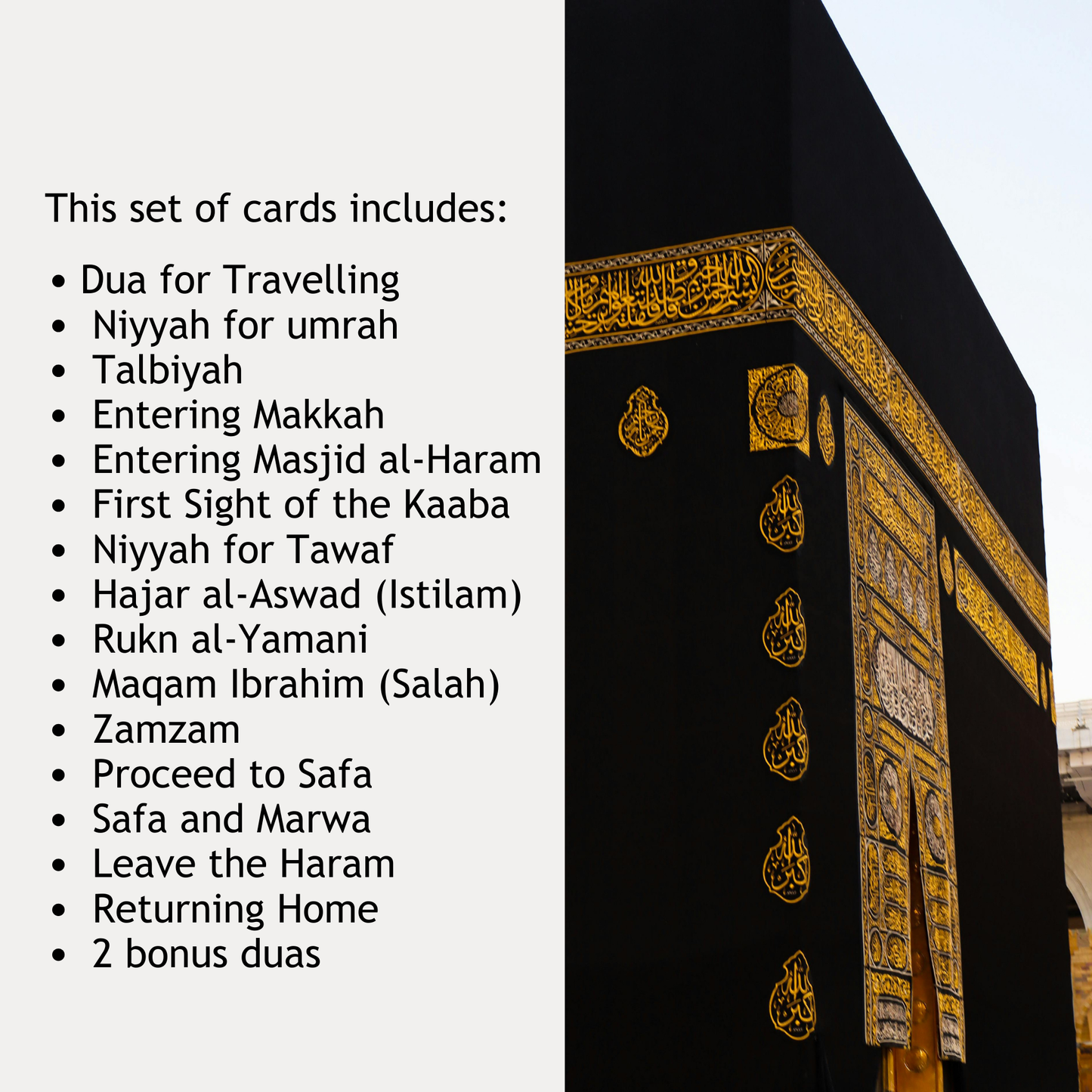 Printable Umrah Dua Flash Cards Step-by-Step Umrah Guide